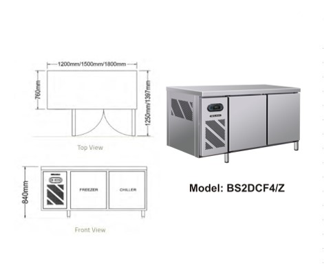 Bàn đông mát 2 cánh Berjaya BS 2DCF4/Z - Ảnh 3