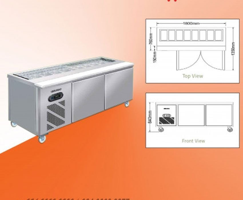 Bàn mát salad sandwich Berjaya BS2D/SSCF6/Z - Ảnh 2