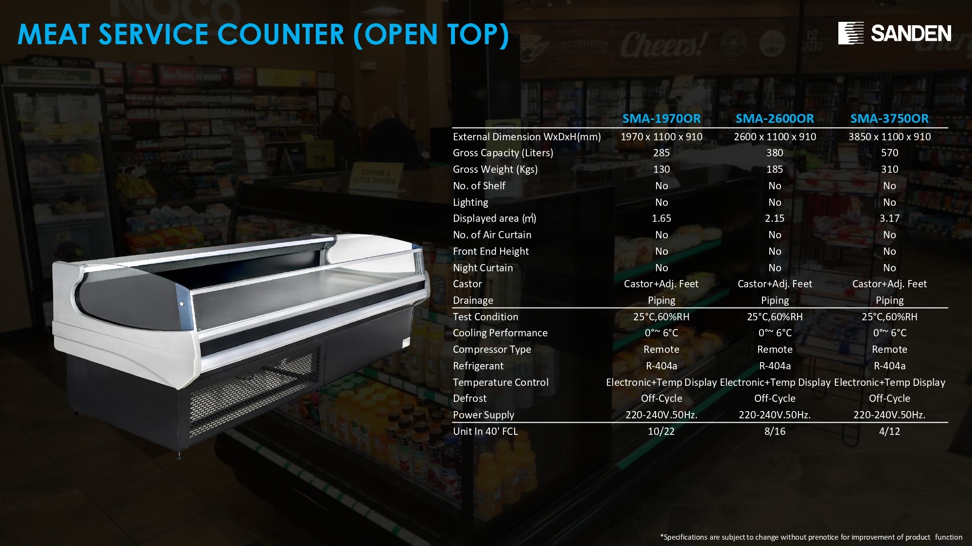 Tủ trưng bày siêu thị Sanden SMA-3750OR - Ảnh 2