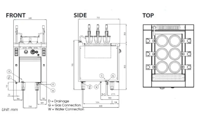 Máy luộc mì rổ nhấc tự động Nayati NGN 16 AL ME (Dùng gas) - Ảnh 5