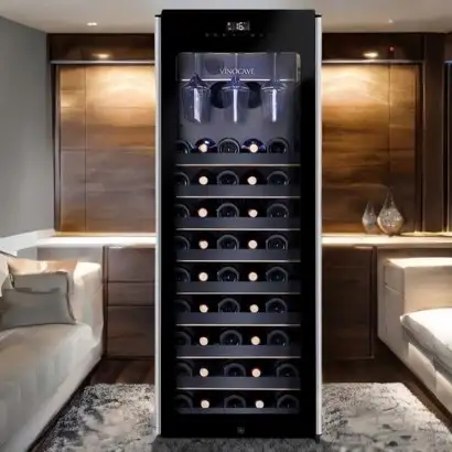 Tủ Bảo Quản Rượu Vang 85 Chai Cao Cấp Kính Tràn Viền Vinocave CWC-85A - Ảnh 2