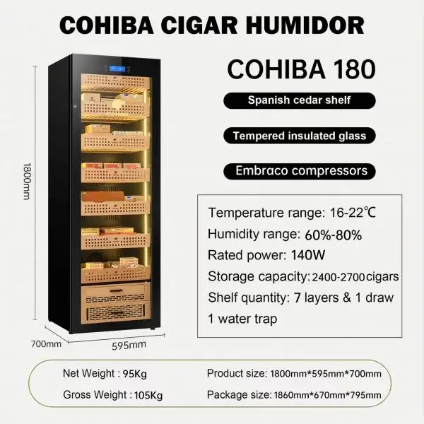 Tủ Điện Bảo Quản Xì Gà Cohiba 180 - Ảnh 3