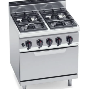 BẾP ÂU 4 HỌNG VỚI LÒ NƯỚNG 2/1 DÙNG GAS BERTO'S - G7F4P+FG