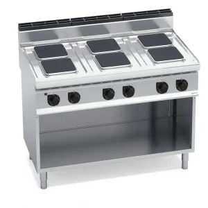 Bếp Điện 6 Vùng Nấu Vuông Có Tủ Dưới Berto's E7PQ6M