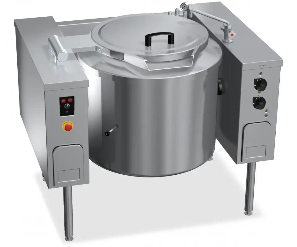 Chảo Đun Sôi Nghiêng 100L Với Sưởi Gián Tiếp Bằng Điện Berto's E9P10IR