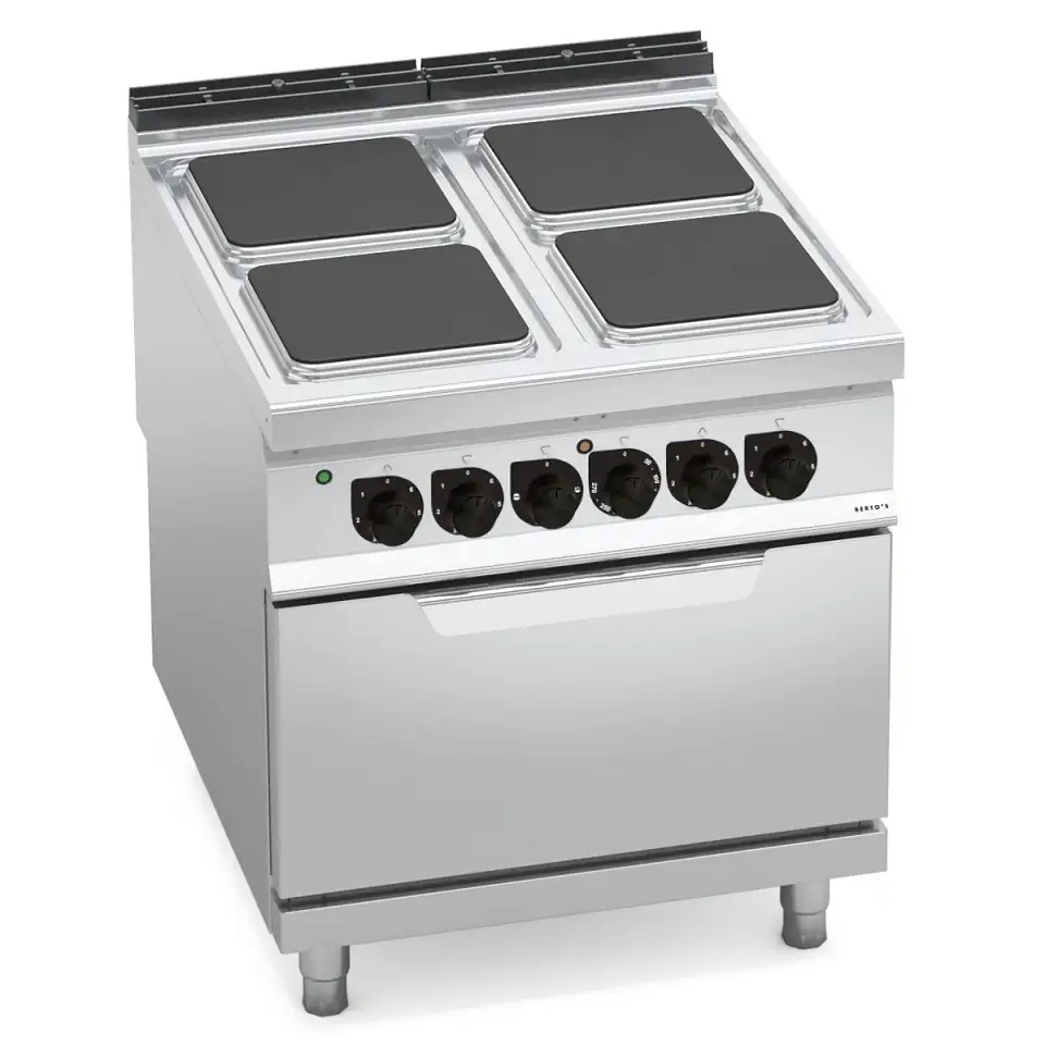 Bếp Điện 4 Vùng Nấu Vuông Có Lò Nướng Điện Berto's E9PQ4+FE