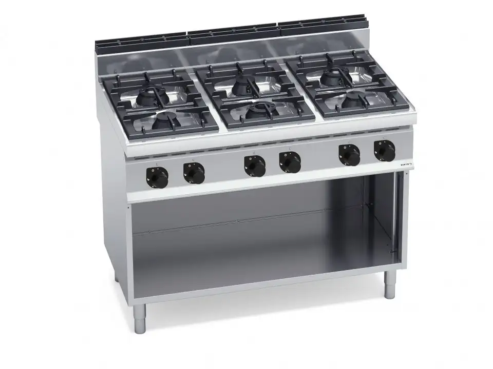 Bếp Âu 6 Họng Đốt Dùng Gas Có Tủ Dưới Bertos G7F6MP