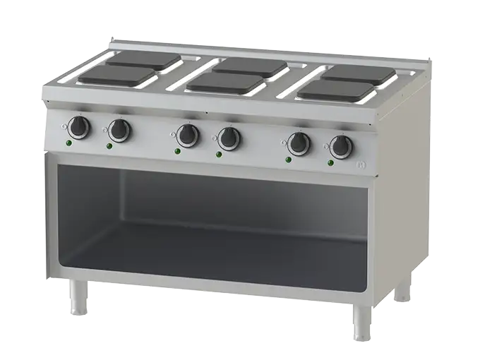 Bếp Âu 6 họng dùng điện có chân đứng Nayati NEHP 12-75 OC ME