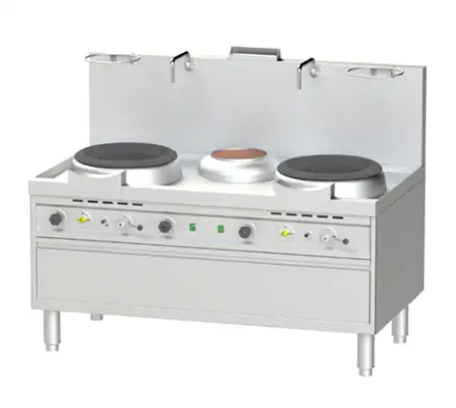 Bếp Á 2 họng có quạt thổi 1 bầu nước Nayati NGKB 16-90 W2N1 CLN